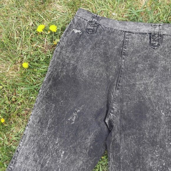 DEADSTOCK Black Vintage 90s Acid Wash High Waist Roper Plus Sized Jeans - Picture 9 of 12